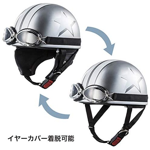  OKADA ceptoo XVR 2 고글 부착 하프캡 헬멧