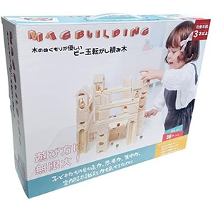 Mag Building 교육완구 쌓기 놀이 장난감 구슬 굴림 입체 퍼즐 목제