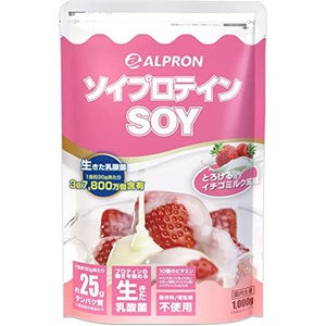 ALPRON 소이프로틴 1kg 딸기우유 맛 고단백 저지방