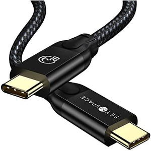 SETMSPACE USB C to USB C 케이블 2M Gen 2x2 -20Gbps의 데이터 전송 100W PD 초고속 충전