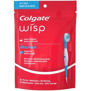 Colgate Wisp Portable Mini Brush Max Fresh Peppermint 24개 휴대 여행용 미니브러쉬