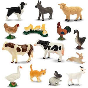 TOYMANY 미니 동물 피규어 14PCS 세트 리얼한 동물 모형 양식장 농장 가축 장난감