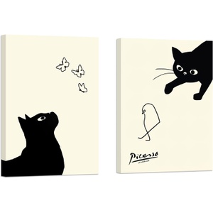 NLKTIYC 피카소 고양이 그림 고양이와 병아리 그림 2장 아트패널