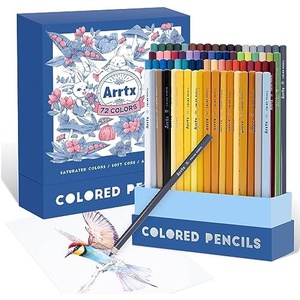 Arrtx 색연필 72색 세트 소프트 코어 색칠 공부 일러스트 디자인, 그림