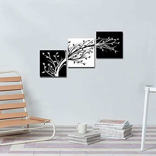 Wieco Art 나뭇가지 현대 풍경화 고화질 지클레이 프린트화 30*30cm 3pcs