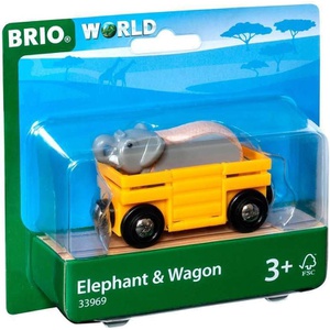 BRIO WORLD 코끼리와 왜건 목제 레일 장난감 33969
