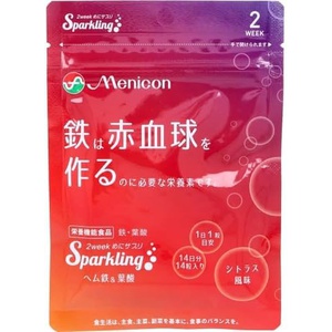 Menicon 2week 메니 서플리먼트 Sparkling 헴철 시트러스 14알