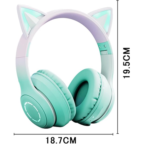  Topsky Bluetooth 5.1 고양이 귀 헤드폰 LED 마이크 포함 차음 밀폐형