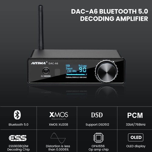  AIYIMA DAC-A6 Bluetooth 5.0 APTX HD 디코더