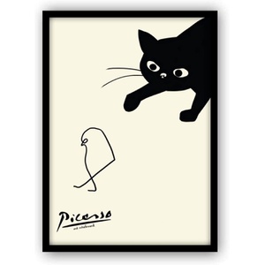 aoipro 포스터 피카소 고양이와 병아리 A4 사이즈 액자 포함