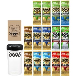 SAVAS 단백질 트라이얼 타입 7종 × 2개 + 쉐이커 500ml