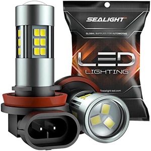 SEALIGHT LED 램프 포그 H8/H11/H16 밸브 7000LM 12V 27연 칩 탑재 6000K DC12V 대응 2세트 