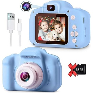 POSO 어린이 카메라 장난감 1080P HD 녹화 32GB SD카드 2.0인치