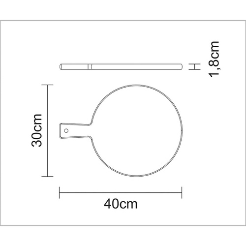  TRAMONTINA 라운드 커팅 보드 목제 도마 40×30cm 브라질산