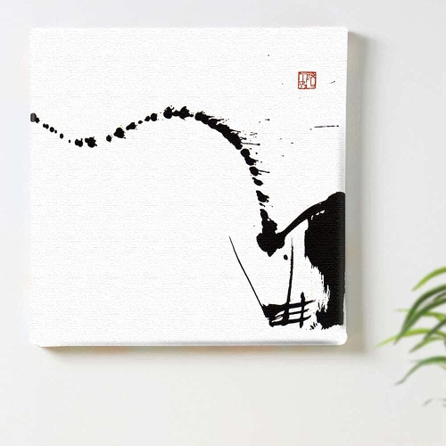  ArtDeli 서예 일본 아트 패널 30×30cm 흑백 심플 먹 인테리어 그림