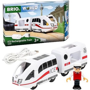 BRIO 세계 철도 시리즈 USB 충전식 ICE 트레인 36088 목제 레일 전동차량 기관차