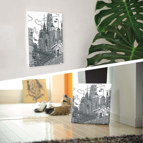  ArtDeli 거리 풍경 흑백 아트 패널 30×30cm 인테리어 그림 