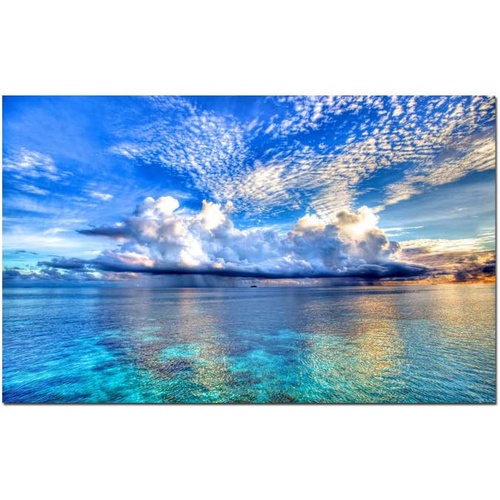  ART 포스터 파란 하늘 예쁜 흰 구름 풍경 사진 바다 90x60cm 인테리어 아트