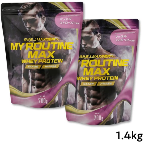  마이루틴 MAX 유청 단백질 스트로베리 700g×2봉지 프로틴