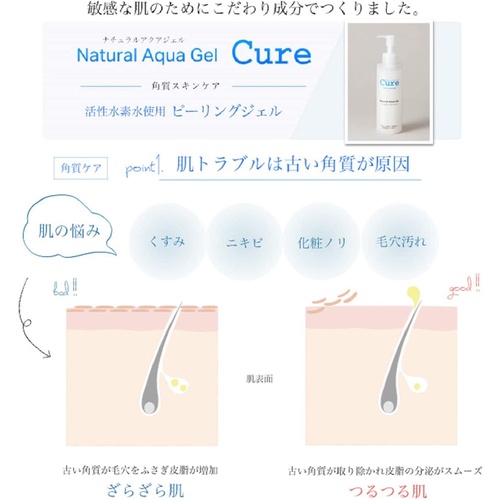  Cure 내추럴 아쿠아젤 250g & 효소 세안 Special Powder Soap Cure 0.6g × 35포 