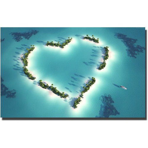  ART 아트패널 푸른바다 하와이 풍경 하트 캔버스 60x40cm 인테리어 그림