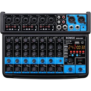 BOMGE 8 channel mini audio mixer Line Mixer DC 5V with MP3 Player Bluetooth