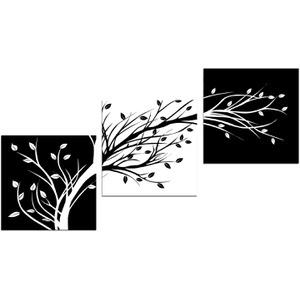Wieco Art 나뭇가지 현대 풍경화 고화질 지클레이 프린트화 30*30cm 3pcs