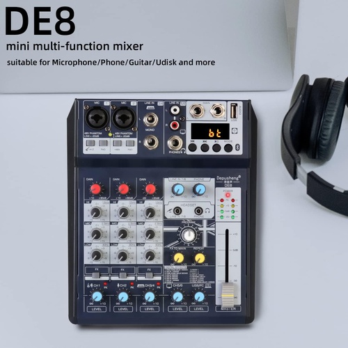  Depusheng DE8 오디오 믹서기 8채널 프로페셔널 DJ 사운드 컨트롤러