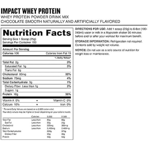 Myprotein Impact 웨이프로틴 내츄럴 초콜릿 2.5kg 