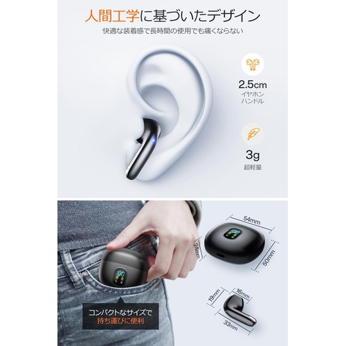  NIYUO Bluetooth5.3 이어폰 자동페어링 Hi-Fi음질 