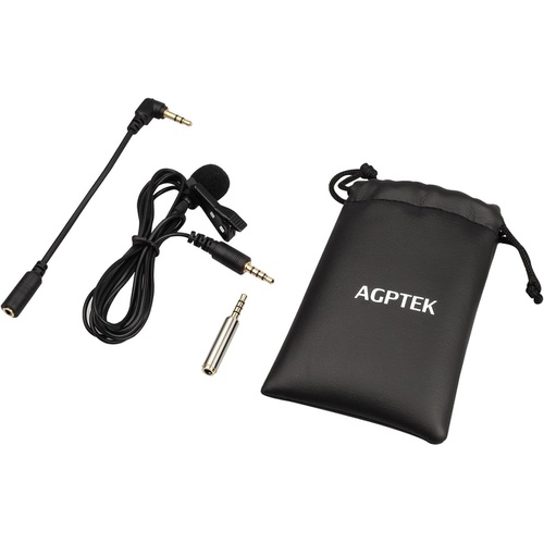  AGPTEK 클립 핀 콘덴서 마이크 전방위성 4극 PC용 가능 3.5mm 플러그 