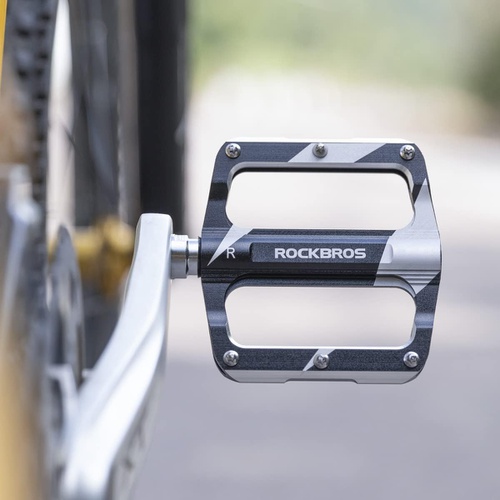  ROCKBROS 자전거 로드바이크 플랫 페달 폭넓은 초경량 스파이크 포함 