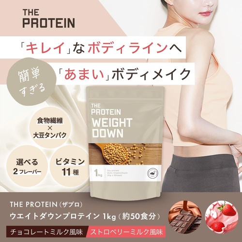  타케우치제약 THE PROTEIN 단백질 1kg 초콜릿 우유 맛 소이프로틴 식이섬유