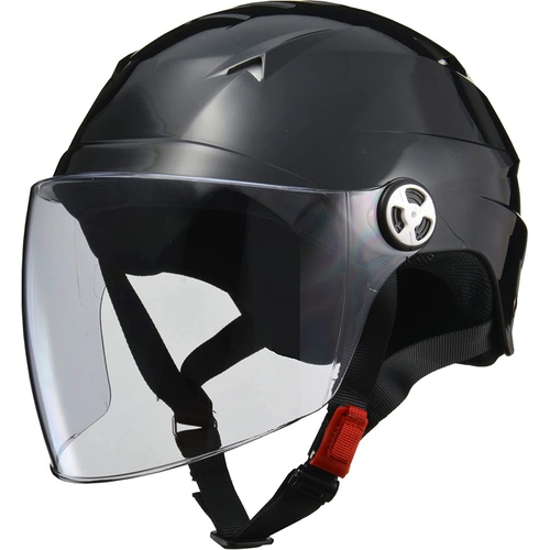  LEAD 오토바이 헬멧 제트 SERIO 쉴드 포함 하프 헬멧 블랙 RE40
