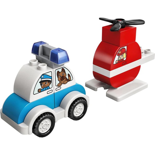  LEGO 듀플로 첫 듀플로 소방 헬리콥터와 경찰차 10957 장난감 블록 