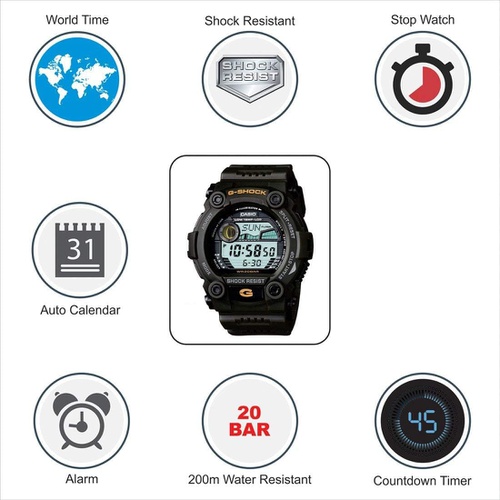  Casio import 타이드그래프 카키 손목시계 MODEL NO.g7900