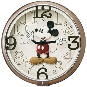 Seiko Clock HOME 미키마우스 아날로그 벽걸이 시계 6곡 멜로디 FW576B