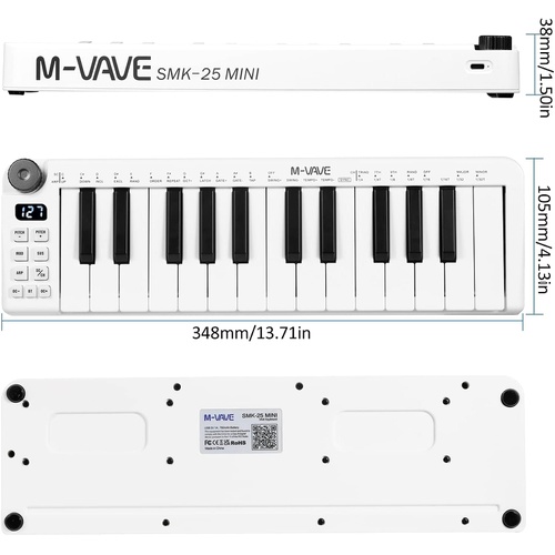  Btuty SMK 25mini MIDI 충전식 컨트롤 키보드 미니 휴대용 USB 키보드 25벨로시티