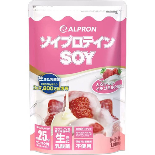  ALPRON 소이프로틴 1kg 딸기우유 맛 고단백 저지방