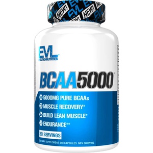 Evlution Nutrition BCAA5000 필수 아미노산 근육 단련 BCAAs5g 함유 30캡슐