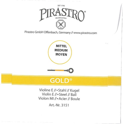  Pirastro Gold E선 볼 엔드 골드 바이올린현 E3151