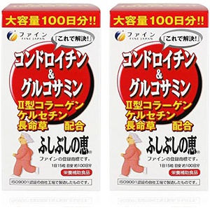FINE JAPAN 콘드로이틴 & 글루코사민 1,000mg 사메콘드로이틴 함유물 1,100mg 100일분 2세트