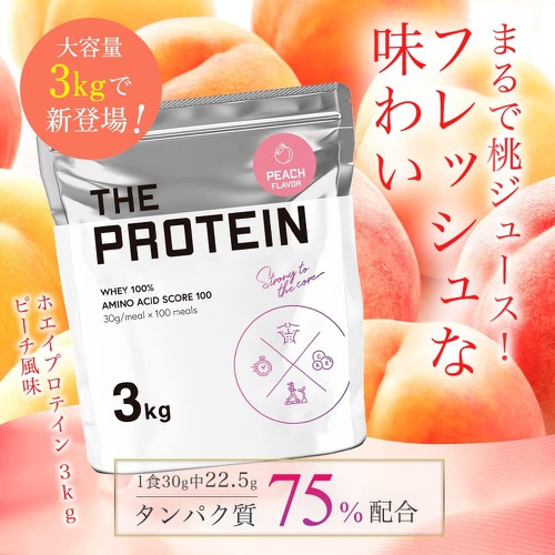  타케우치제약 THE PROTEIN 유청 3kg 피치 맛 유청 WPC 단백질