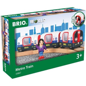 BRIO WORLD 라이트 & 사운드 포함 메트로 열차 33867 기차 장난감 