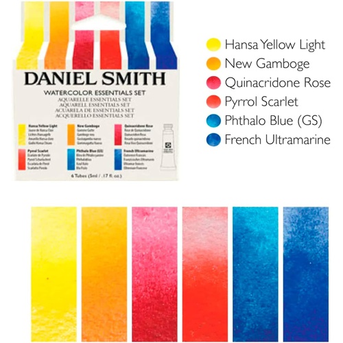  Daniel Smith 투명 수채화 물감 엑스트라 파인 에센셜 인트로덕션 6색 5ml