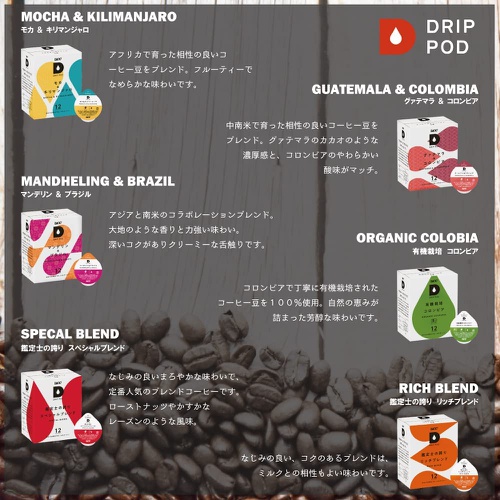  UCC DRIP POD 세계 커피 마시기 체험 6종 각12개 세트 