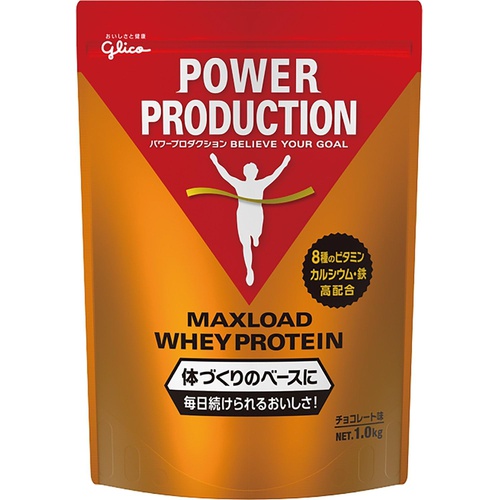  글리코 파워 프로덕션 맥스 로드 웨이 프로틴 초콜릿 맛 1.0kg 8가지 수용성 비타민 칼슘 철 함유