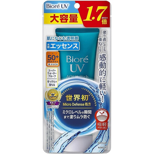  Biore UV 아쿠아 리치 워터리 에센스 85g 자외선 차단제 SPF50+/PA++++