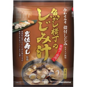 Marukome 생선 요코마치 시지미 미소시루 3개입×10봉지 일본 도시락 장국