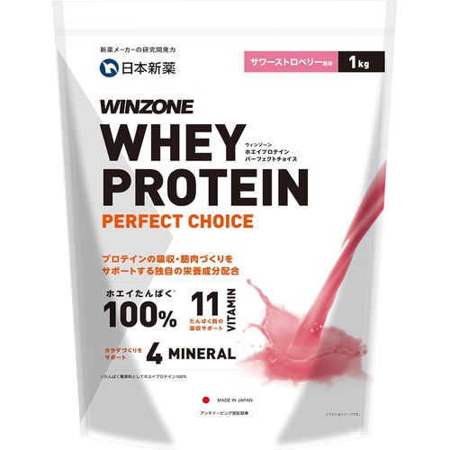  WINZONE 유청 단백질 퍼펙트 초이스 1kg 사워스트로베리맛 11종 비타민 4종 미네랄